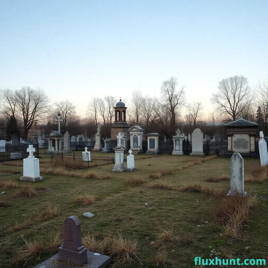 a vacant graveyard with homeless squatters
