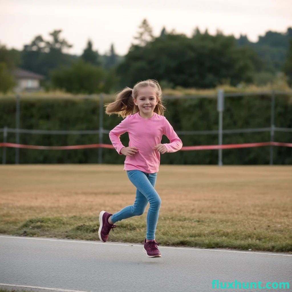 a girl running