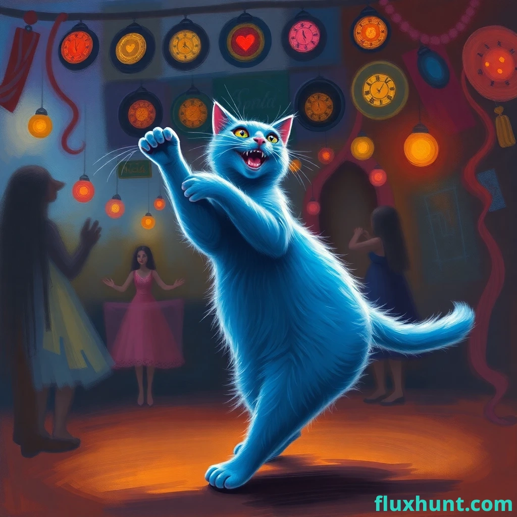 a blue cat dance